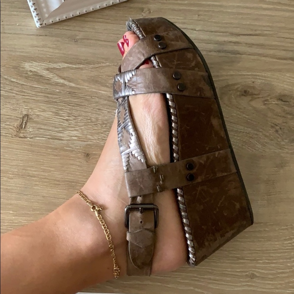 Belle by Sigerson Morrison Leather Platform Wedges